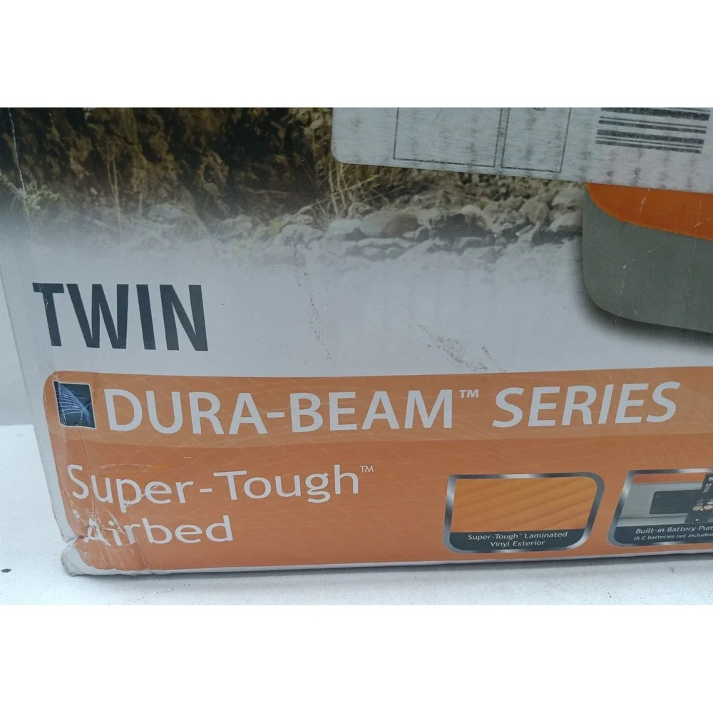 Intex 8in Twin Super-Tough Air Mattress Bed with Built-In Battery Pump